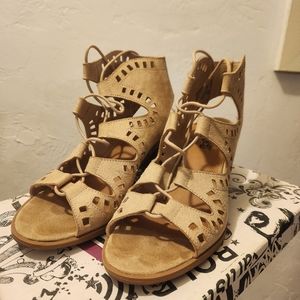 Suede Lace Up Heels